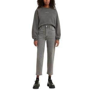 Levi's Women's Button Fly High Rise Wedgie Straight Gray Ankle Jeans Size 26